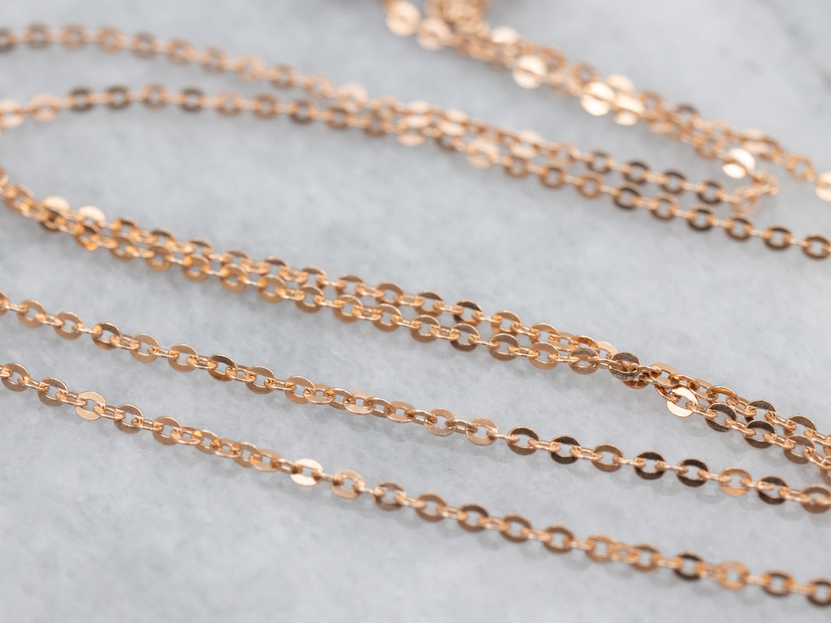 Italian Rose Gold Cable Link Chain with Lobster Clasp