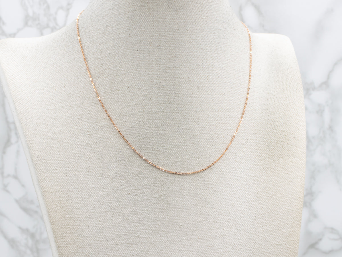 Italian Rose Gold Cable Link Chain with Lobster Clasp
