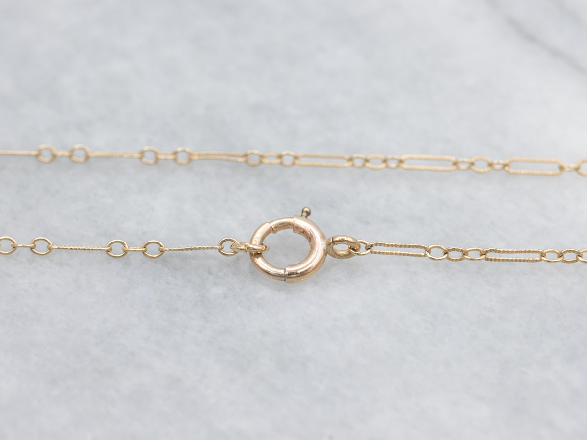 Yellow Gold Mini Trombone Link Chain