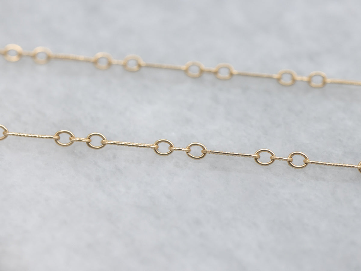 Yellow Gold Mini Trombone Link Chain