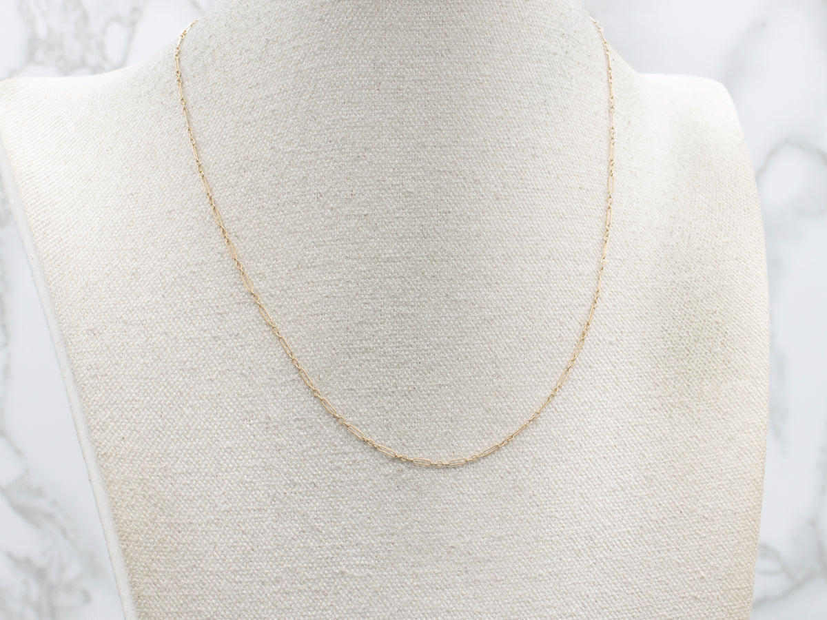 Yellow Gold Mini Trombone Link Chain