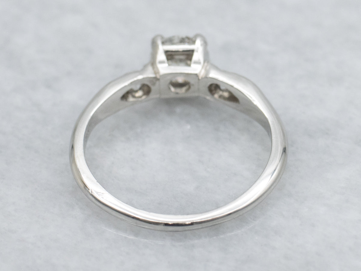 Vintage Old Mine Cut Diamond Platinum Engagement Ring