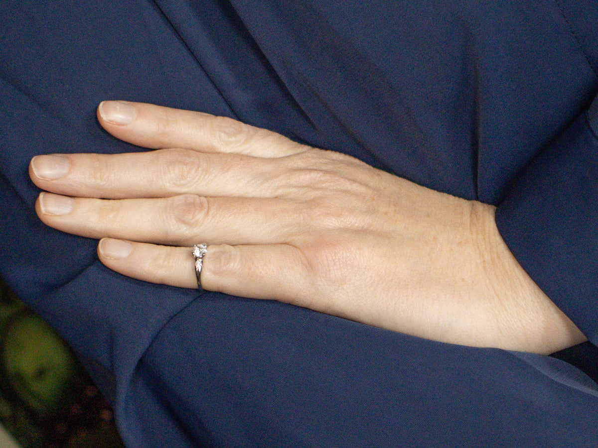 Vintage Old Mine Cut Diamond Platinum Engagement Ring