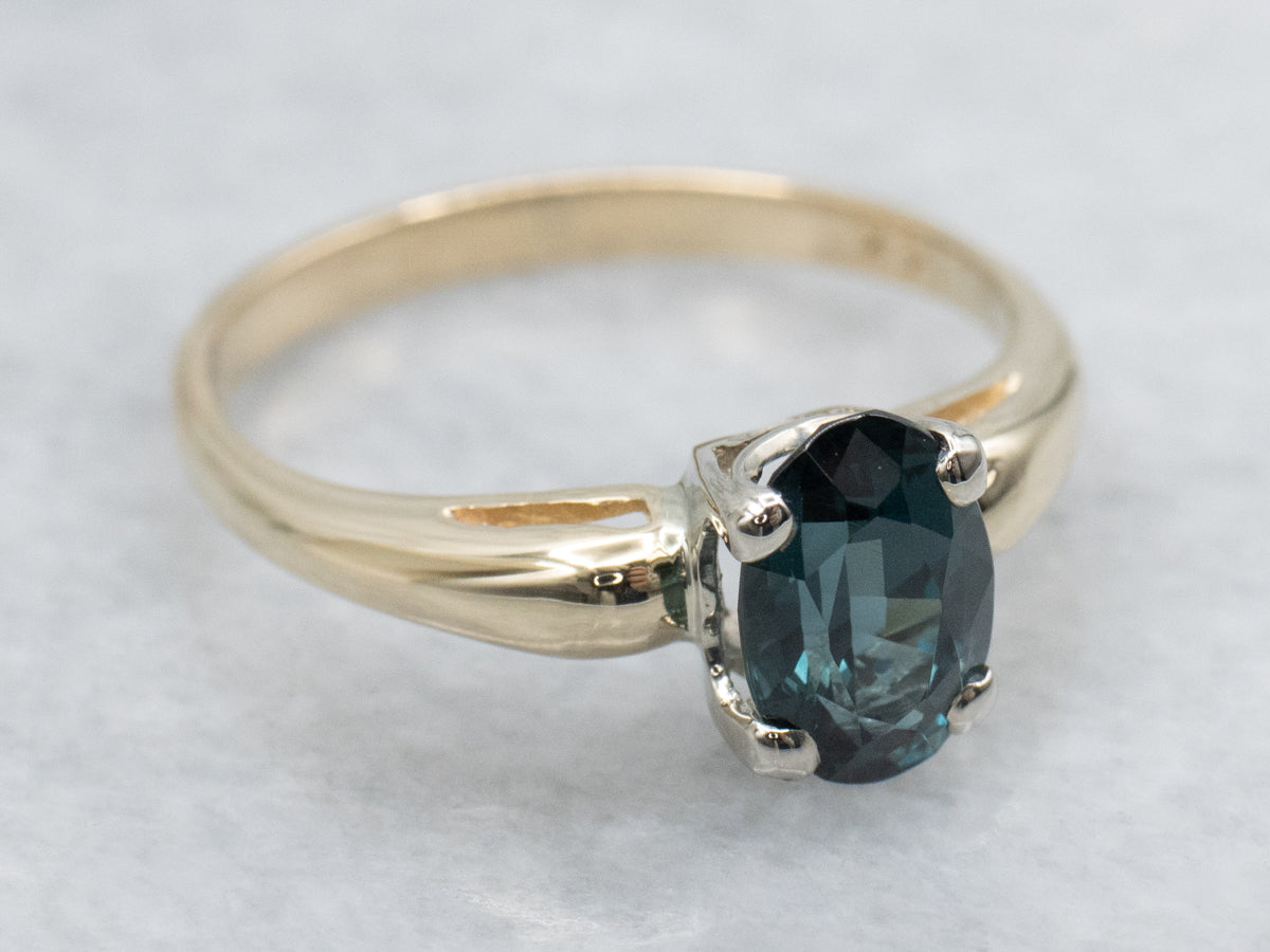 Two-Tone Gold Spinel Solitaire Ring