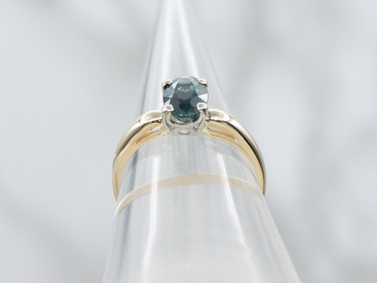 Two-Tone Gold Spinel Solitaire Ring