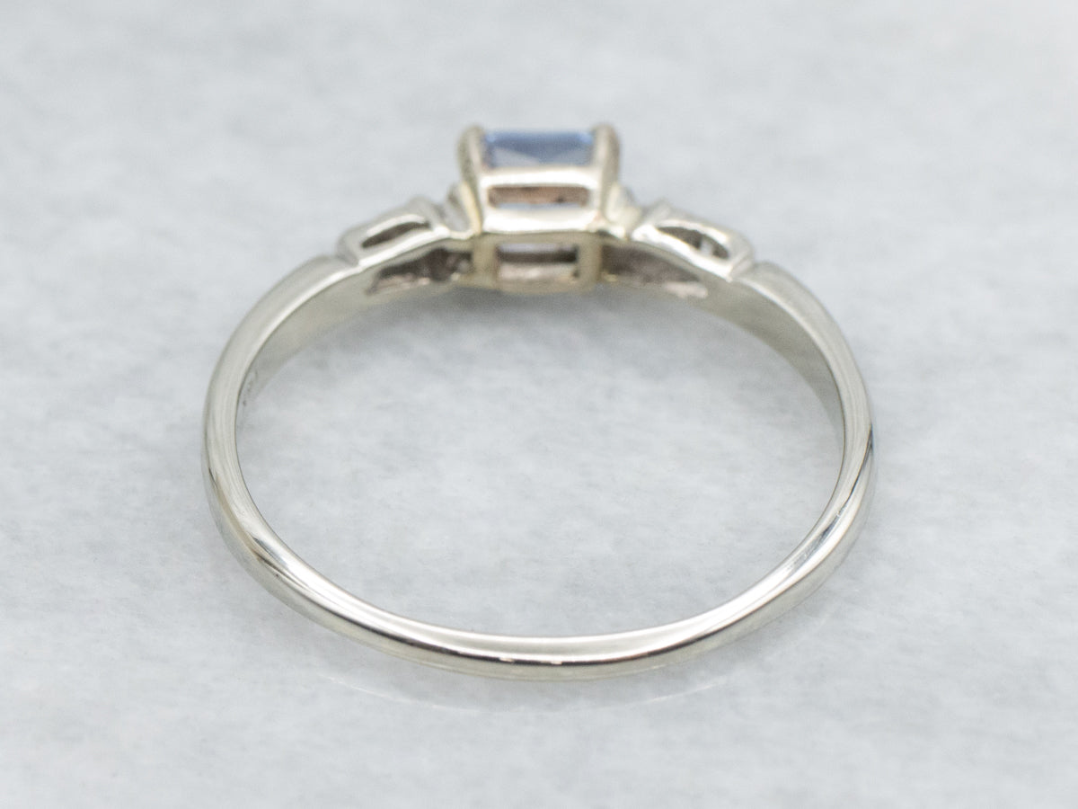 White Gold East-West Set Sapphire and Diamond Ring