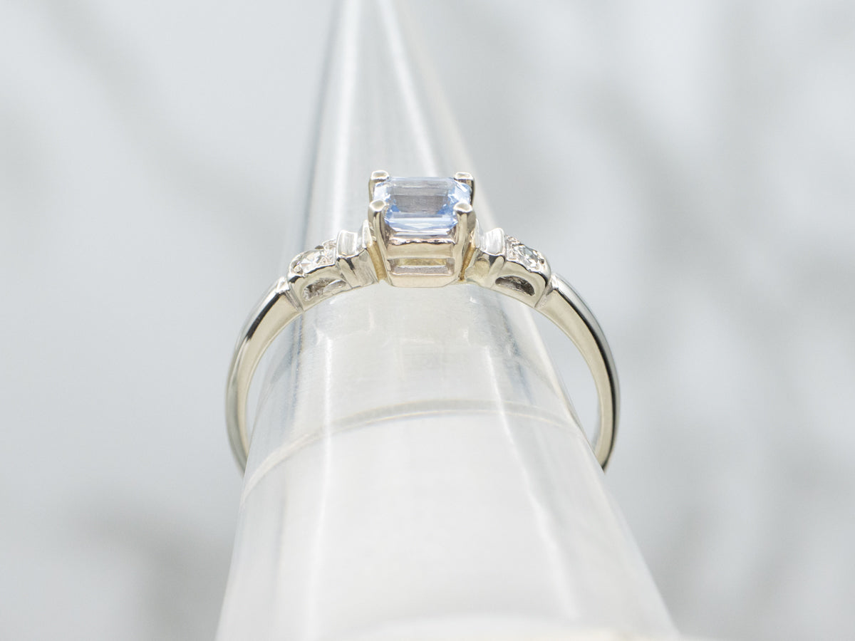 White Gold East-West Set Sapphire and Diamond Ring