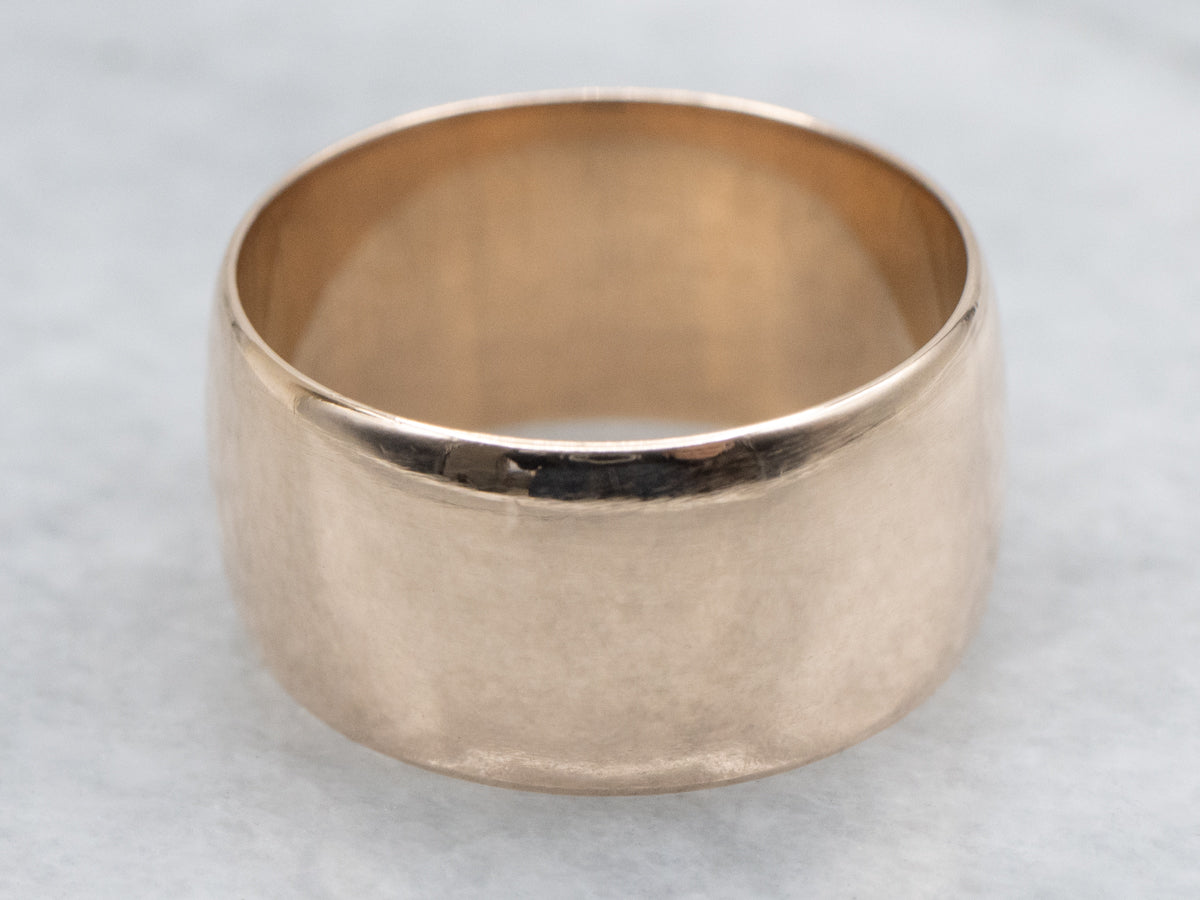 Wide Antique Rose Gold Band