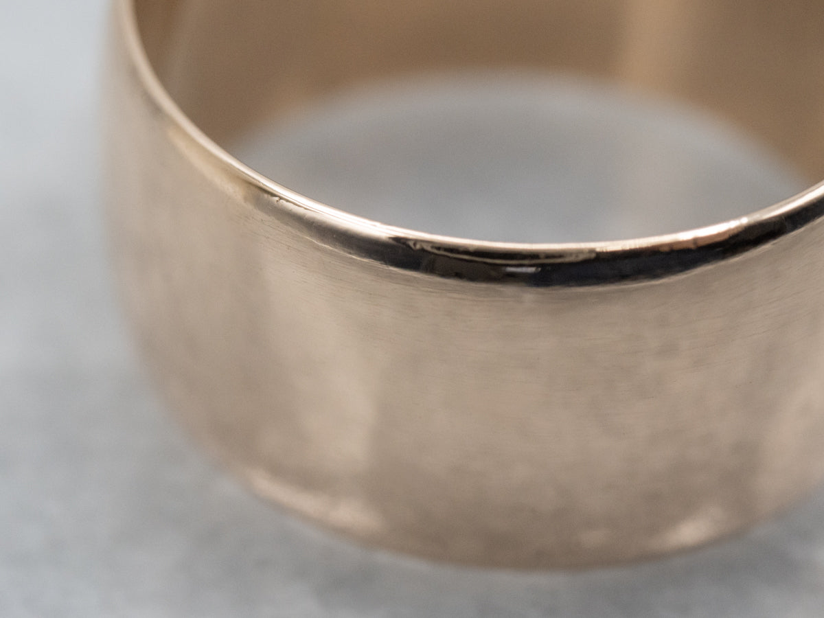 Wide Antique Rose Gold Band