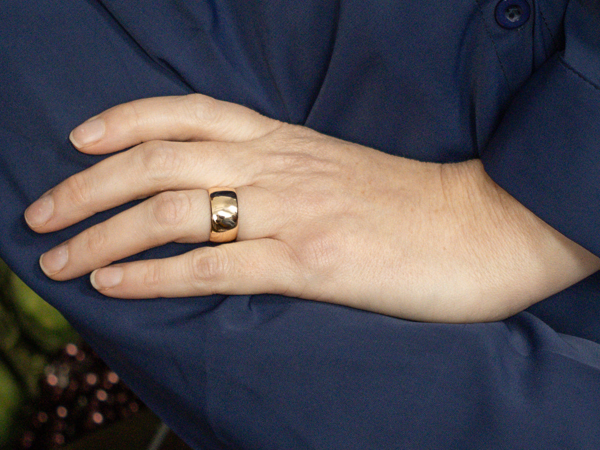 Wide Antique Rose Gold Band