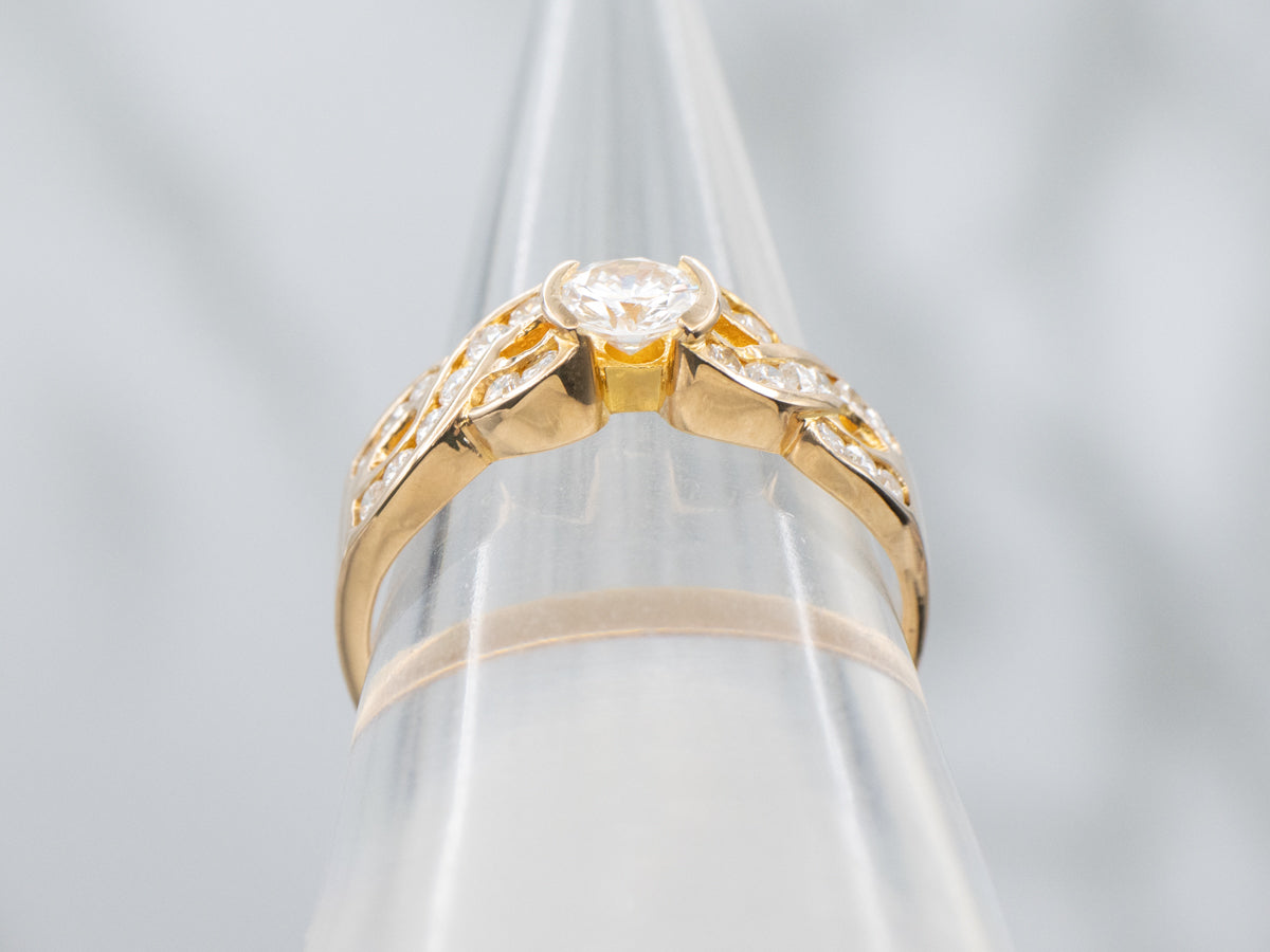 Twisting Round Brilliant High-Kart Diamond Engagement Ring