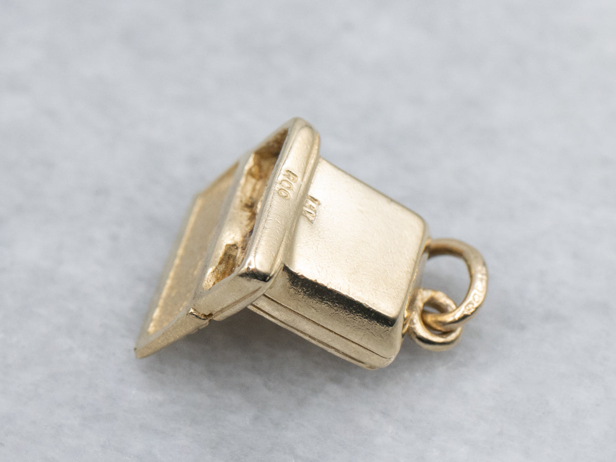 Yellow Gold Computer Charm Pendant