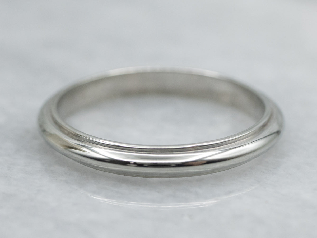 Vintage 18-Karat Gold High Dome Jabel Band with Flat Edges