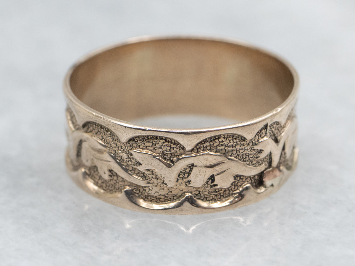 Victorian Rose Gold Patterned Cigar Band