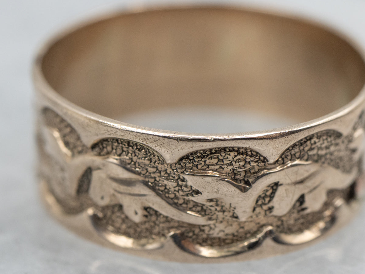 Victorian Rose Gold Patterned Cigar Band