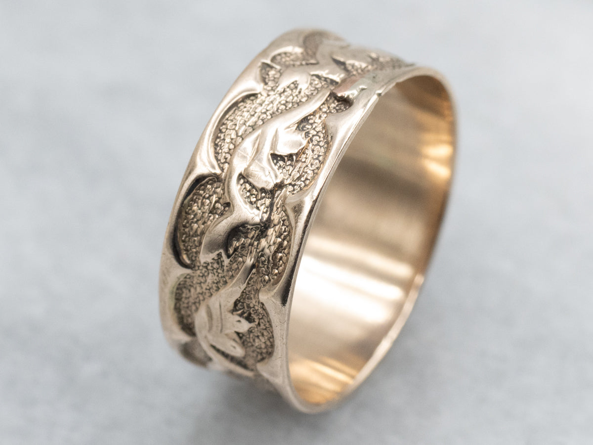 Victorian Rose Gold Patterned Cigar Band