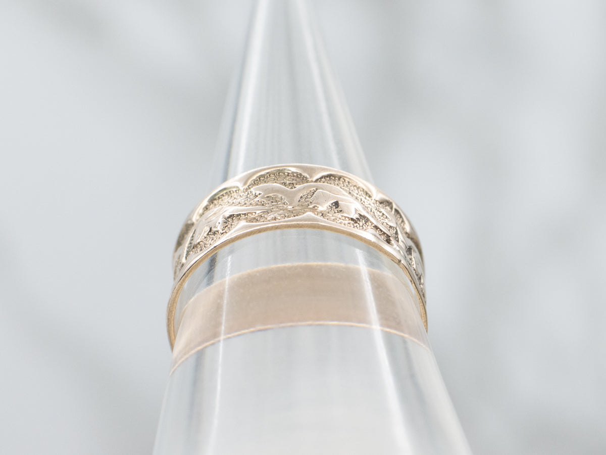 Victorian Rose Gold Patterned Cigar Band