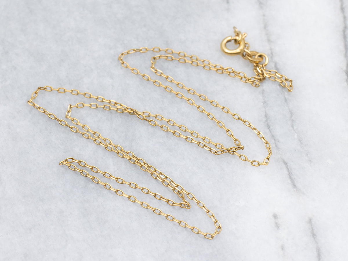 18-Karat Yellow Gold Cable Chain with Spring Clasp
