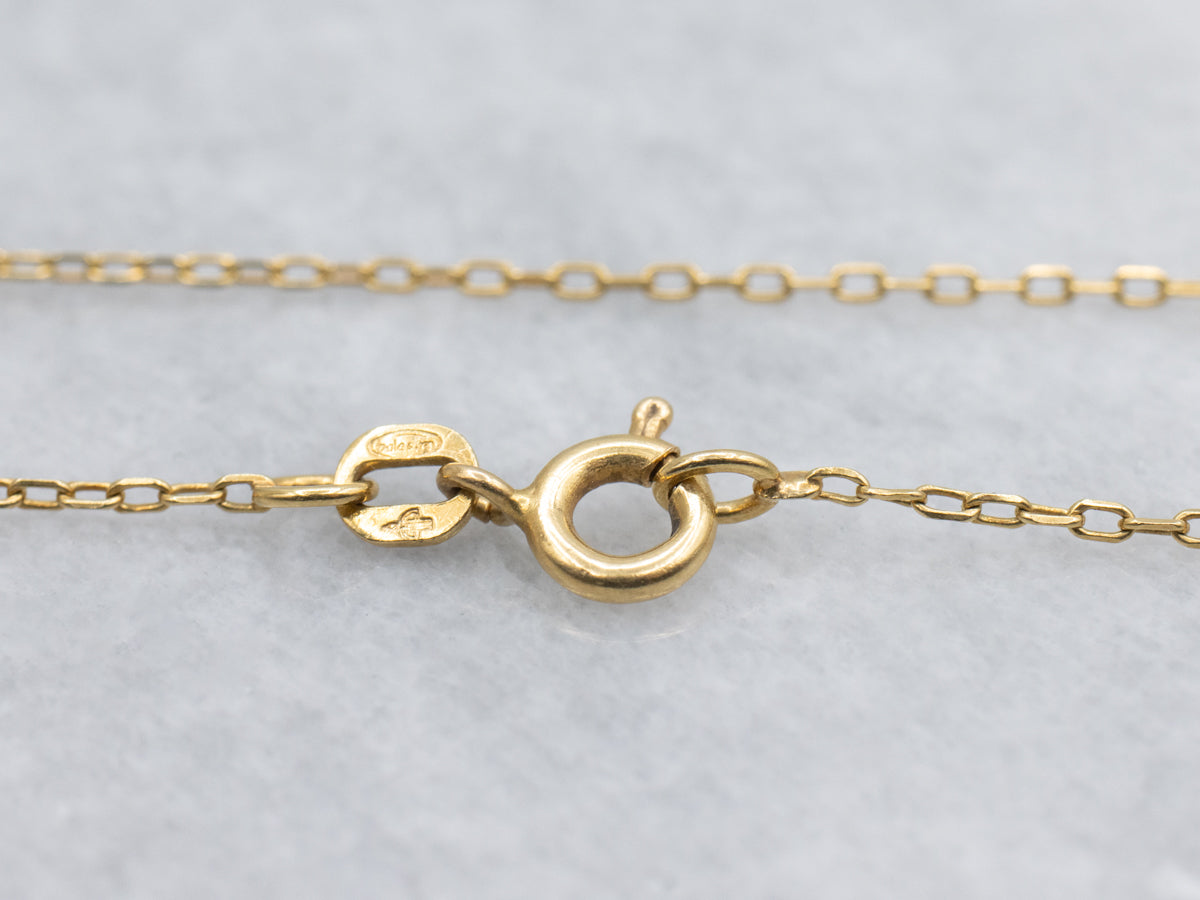 18-Karat Yellow Gold Cable Chain with Spring Clasp