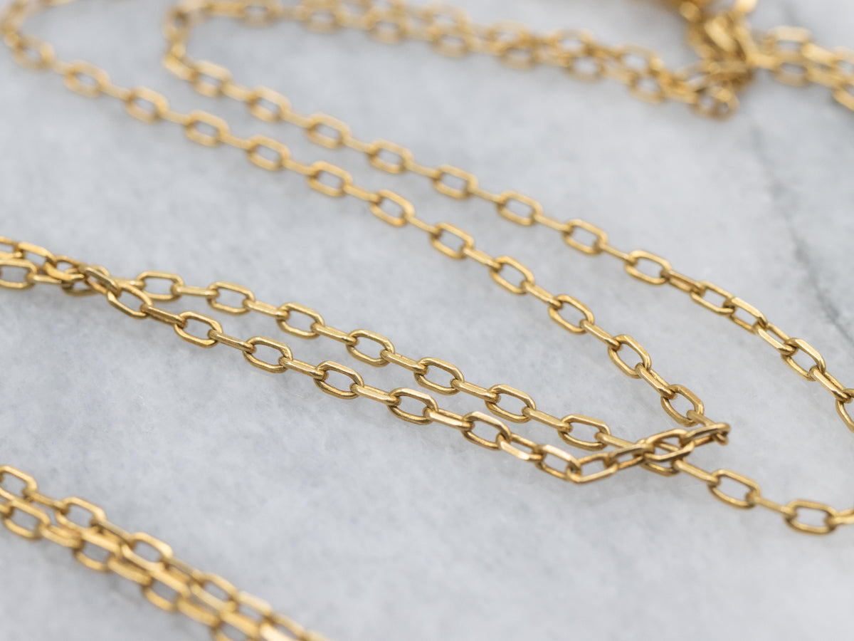 18-Karat Yellow Gold Cable Chain with Spring Clasp