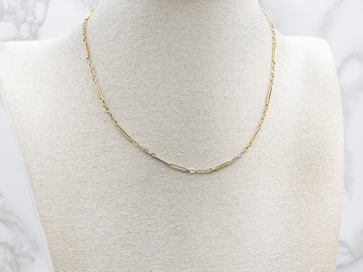 Vintage 1940s Green Gold Pocket Watch Chain