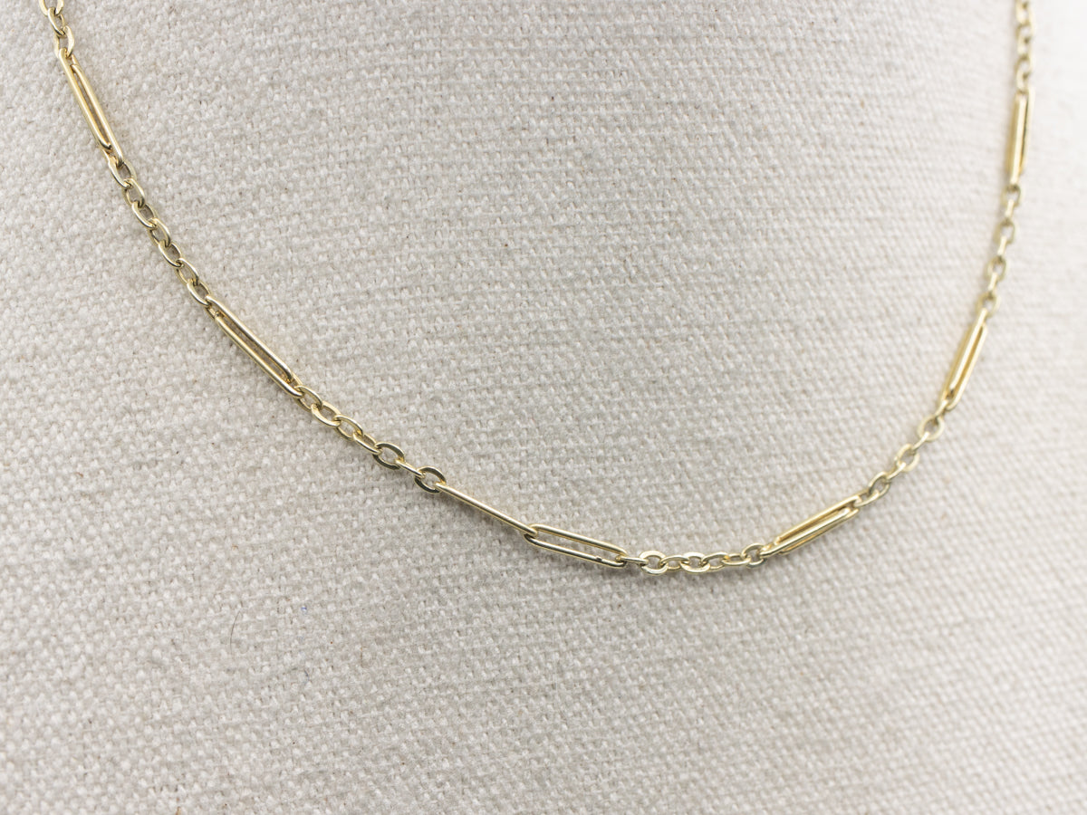 Vintage 1940s Green Gold Pocket Watch Chain