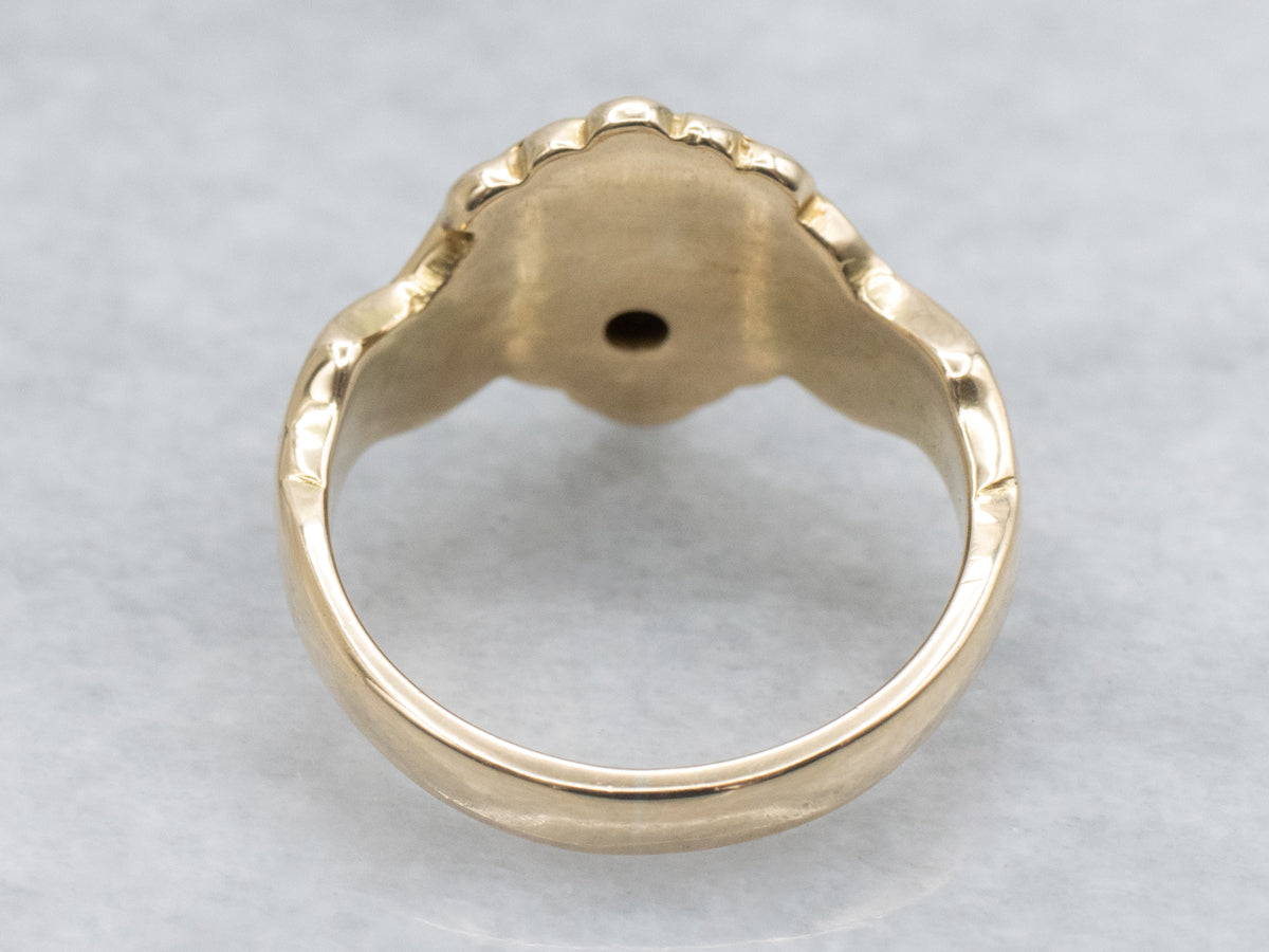 Brilliant Diamond Yellow Gold Unisex Lion Ring
