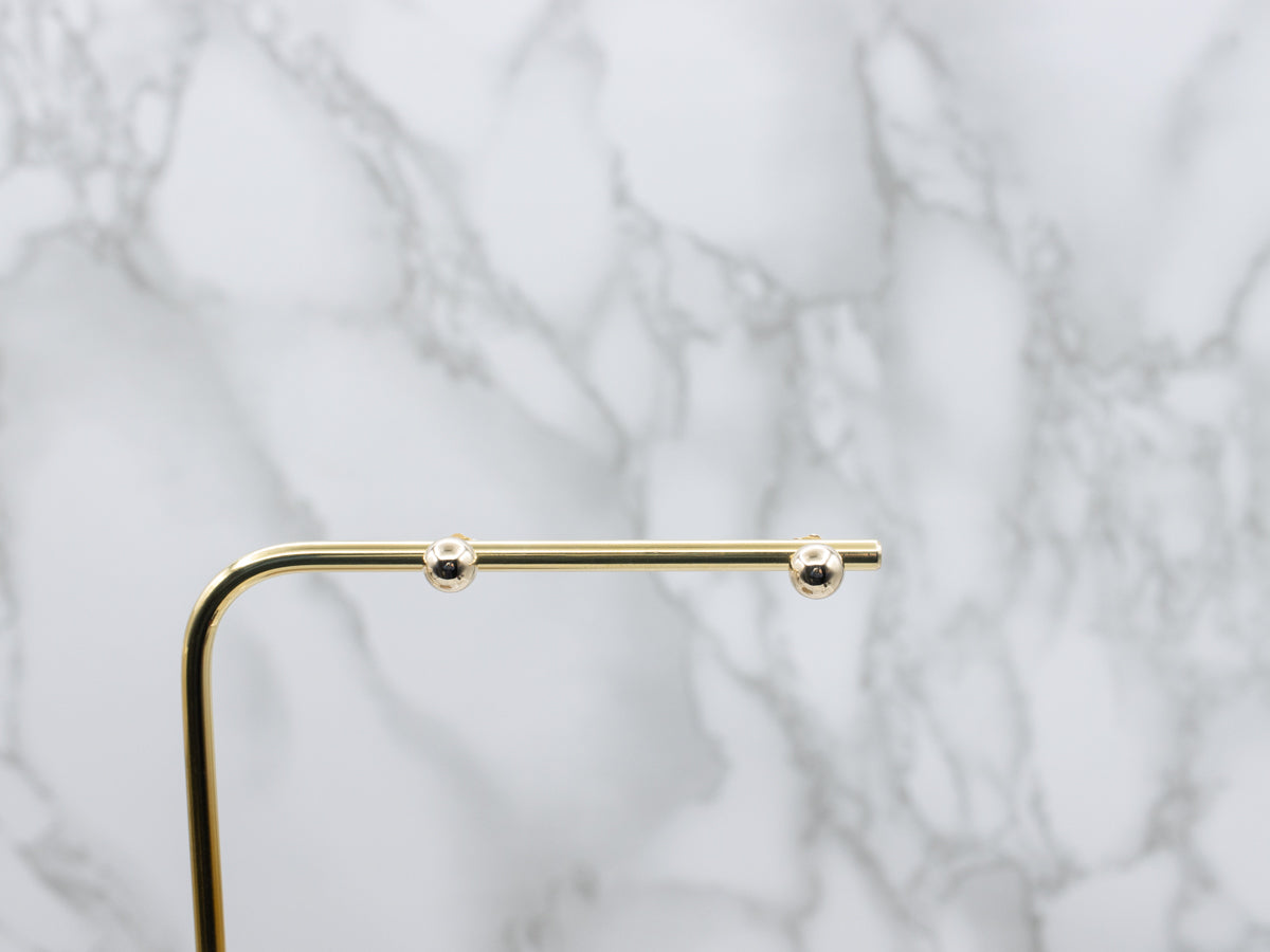 Polished Yellow Gold Ball Stud Earrings
