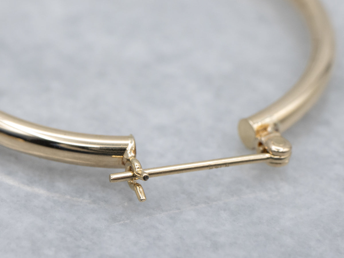 Large Yellow Gold Tube Hoop Earrings