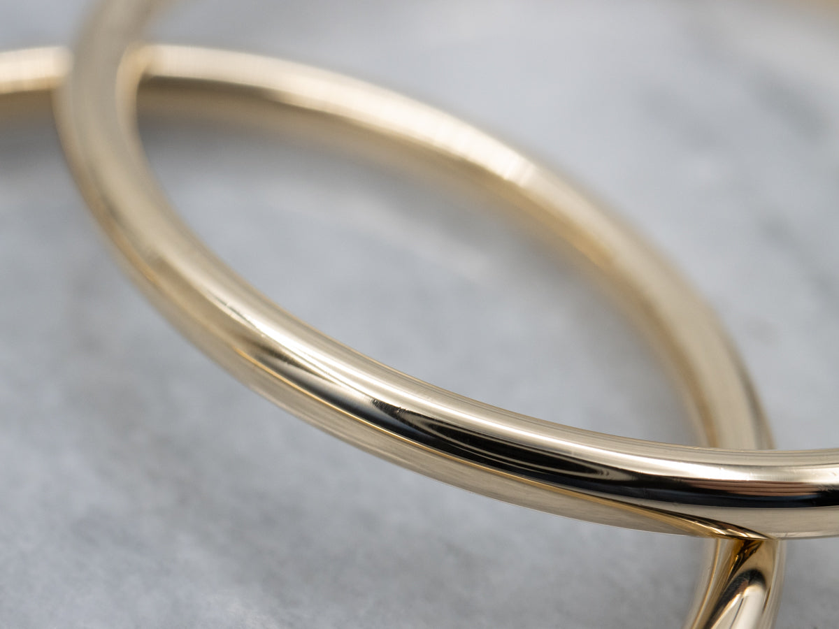 Large Yellow Gold Tube Hoop Earrings