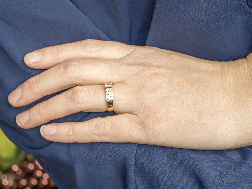 Emerald-Cut Diamond and Mix-Cut Diamond Engagement Ring