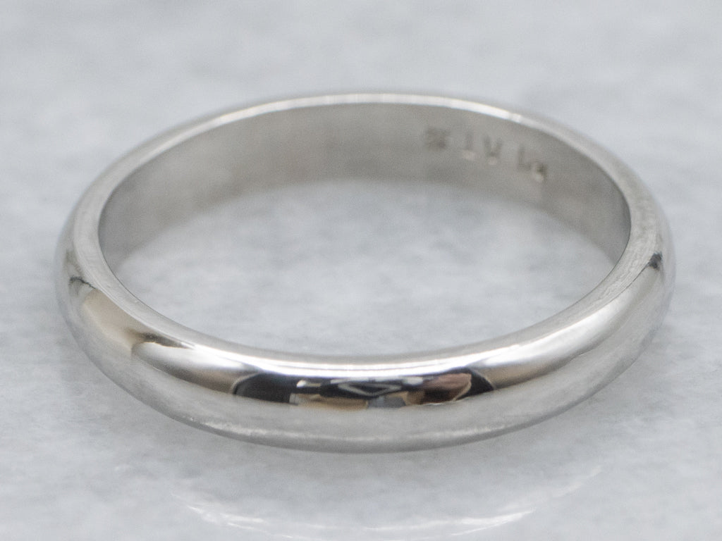 Simple Platinum Half-Round Band