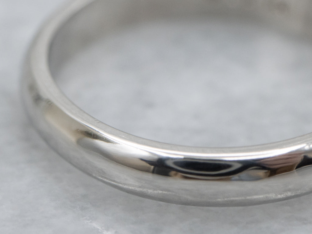 Simple Platinum Half-Round Band