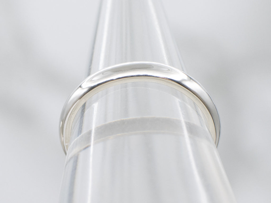 Simple Platinum Half-Round Band