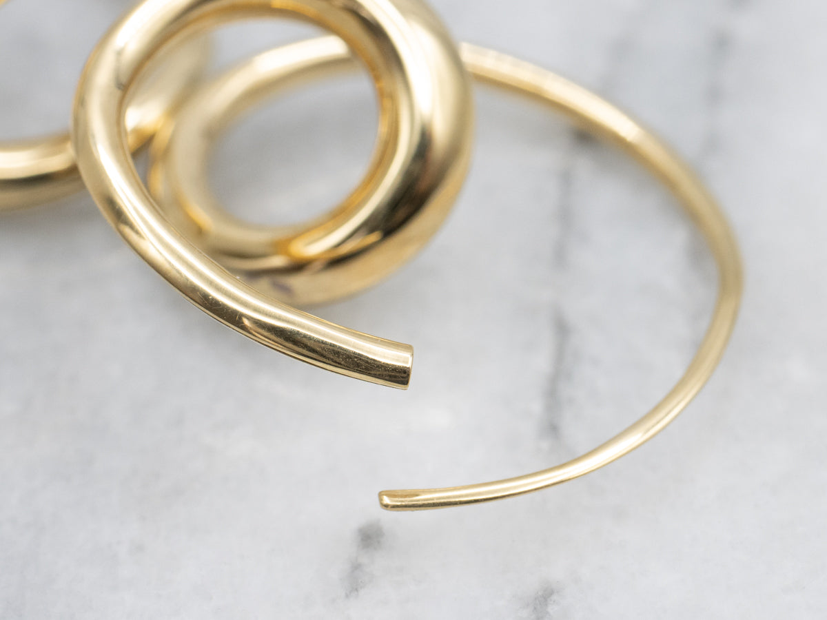 Twisting Freeform Gold Designer Michael Good Hoop Earrings