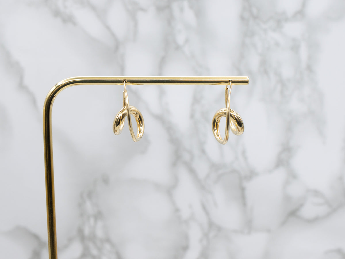 Twisting Freeform Gold Designer Michael Good Hoop Earrings