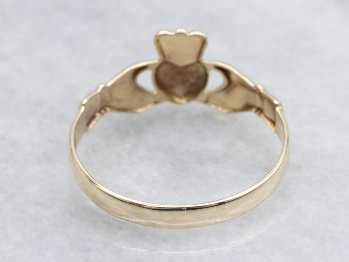 Polished Irish Made Gold Claddagh Ring
