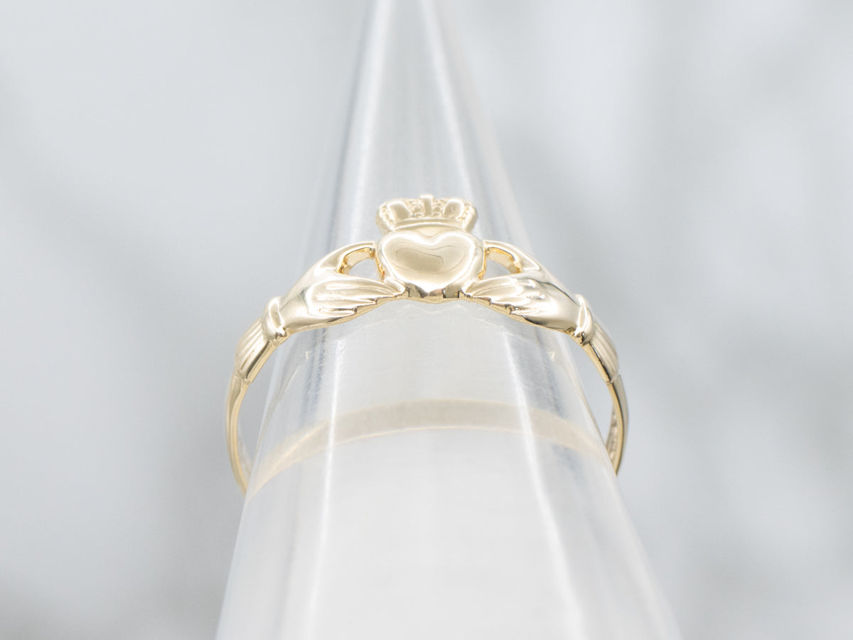 Polished Irish Made Gold Claddagh Ring