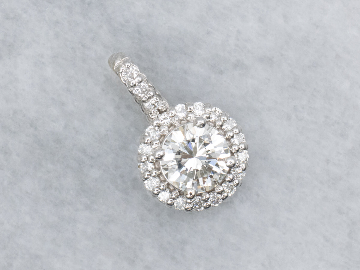 Modern Brilliant Diamond Halo Pendant