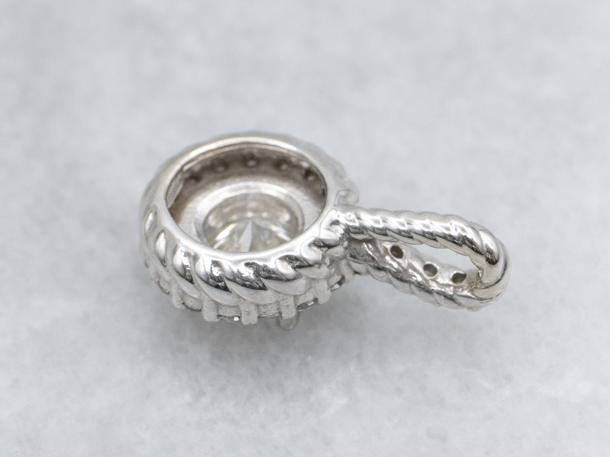 Modern Brilliant Diamond Halo Pendant