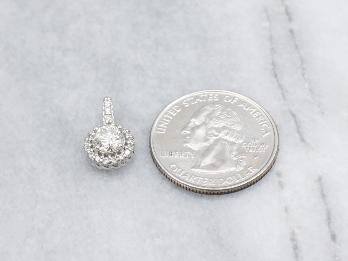 Modern Brilliant Diamond Halo Pendant