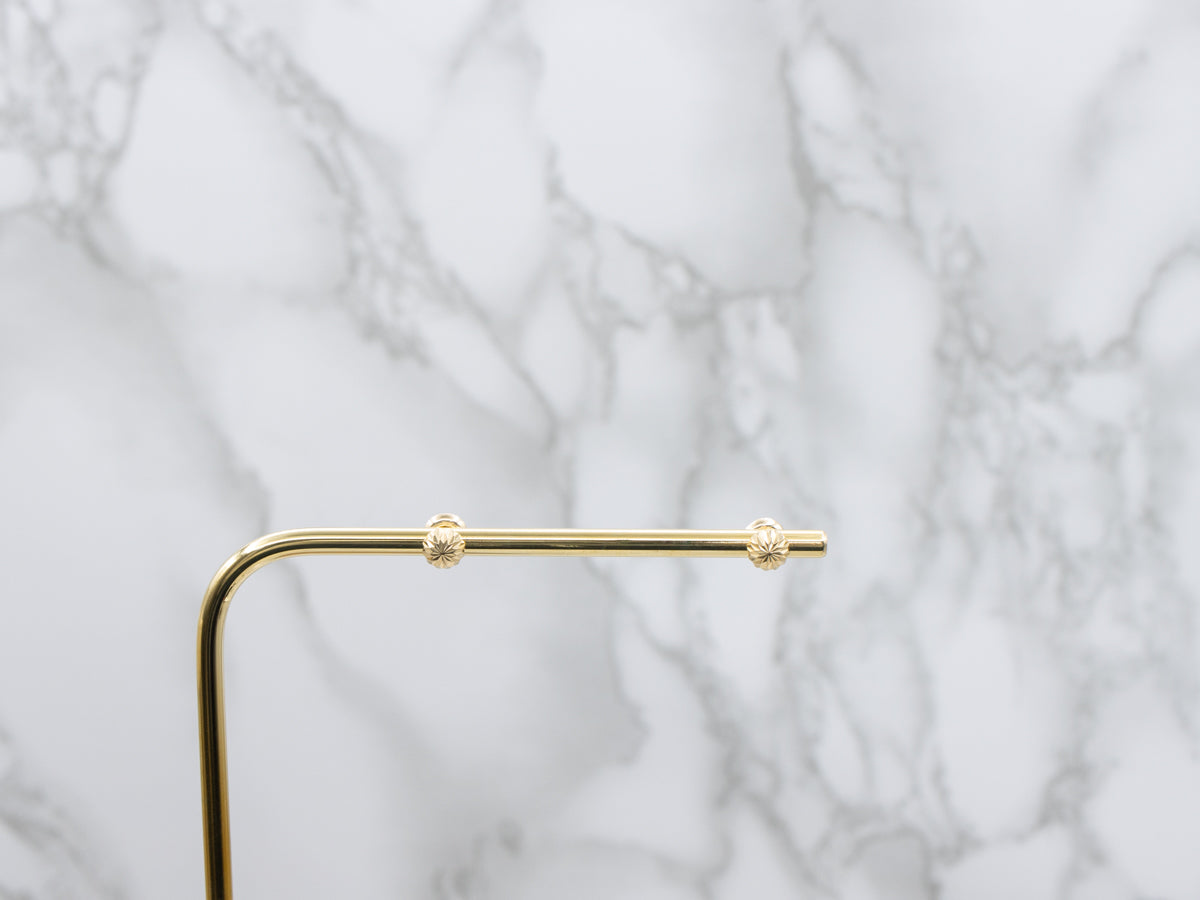 Vintage Faceted Dome Yellow Gold Stud Earrings