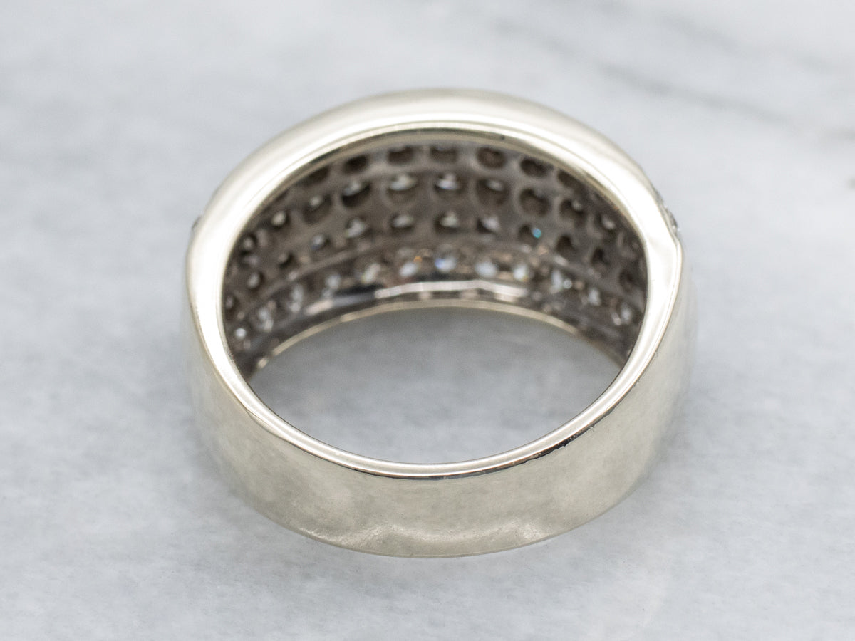 Multi-Row Champagne and Brilliant Diamond Cocktail Band
