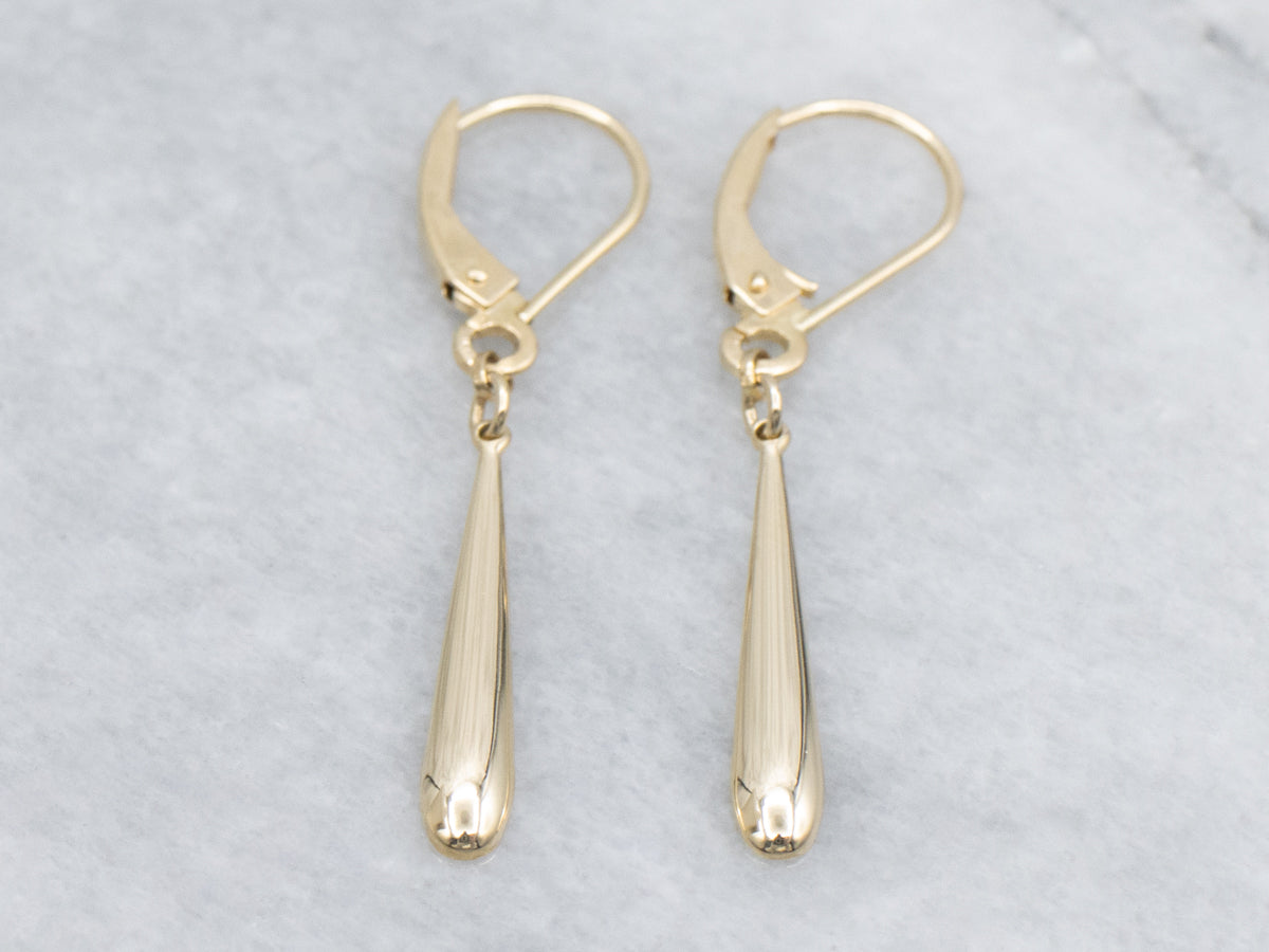 Polished Gold Teardrop Earrings