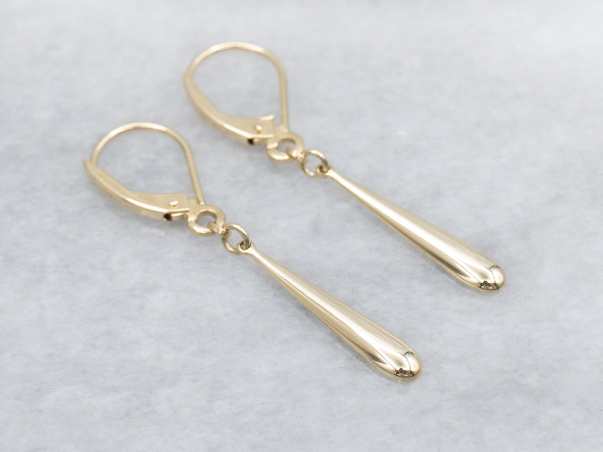 Polished Gold Teardrop Earrings