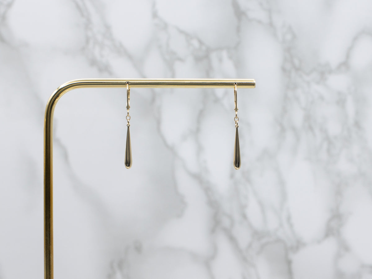 Polished Gold Teardrop Earrings