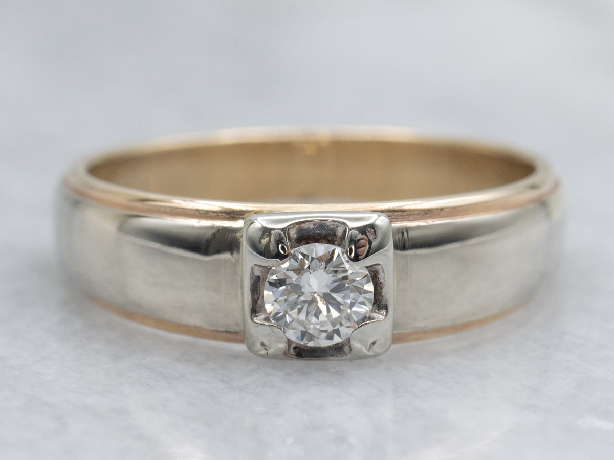 Men's Round Brilliant Diamond Solitaire Ring