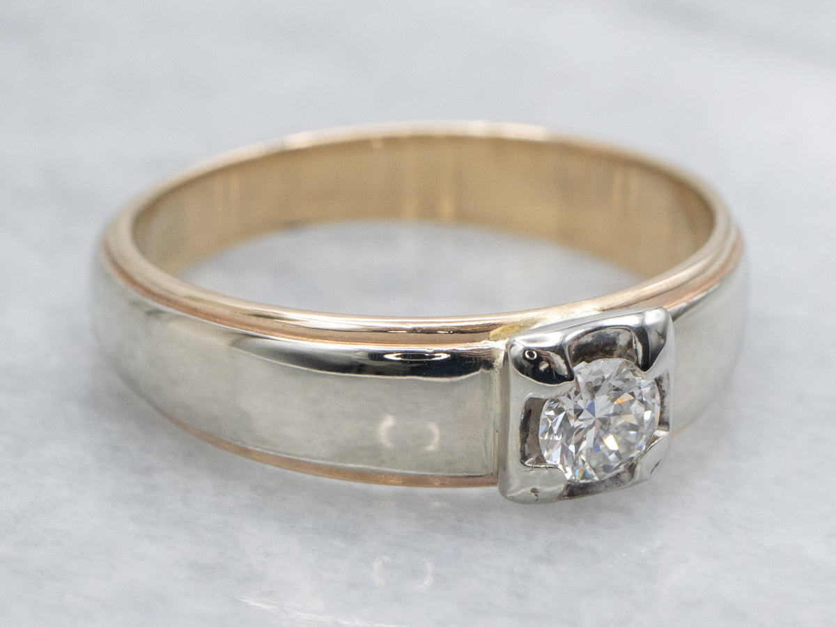 Men's Round Brilliant Diamond Solitaire Ring