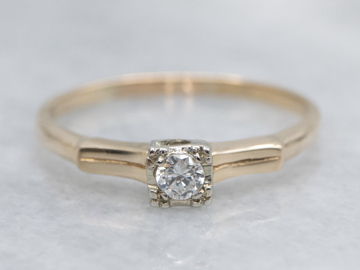 Sweet 1940s Diamond Promise Ring