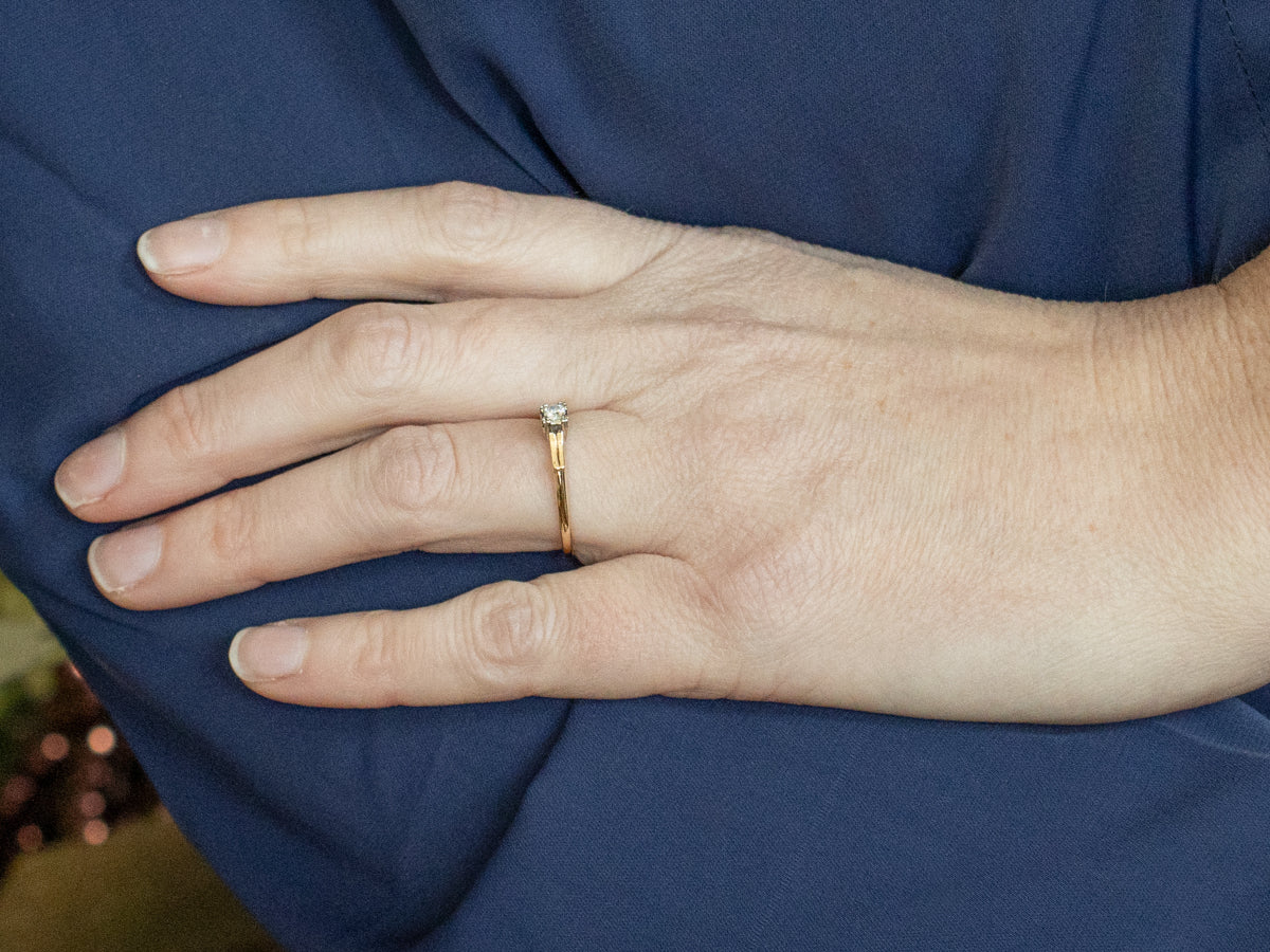 Sweet 1940s Diamond Promise Ring
